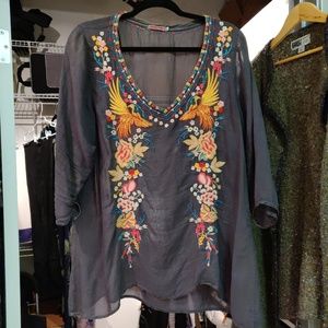 Johnny Was Top, Gorgeous Embroidery and Colors